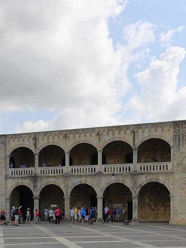 The arcades of the Alcázar de Colón in Santo Domingo's Colonial City